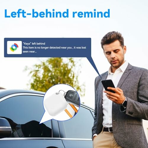 Mann erhält Benachrichtigung über verlorene Schlüssel.