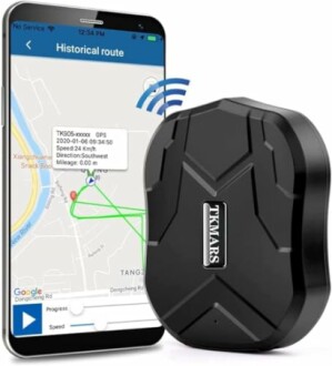 GPS-Tracker mit App-Anzeige auf Smartphone
