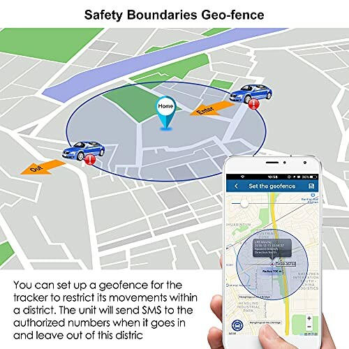 Karte mit Geofence und GPS-Tracking.