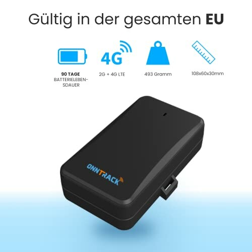 GPS-Tracker mit EU-Abdeckung und 90 Tagen Batteriedauer